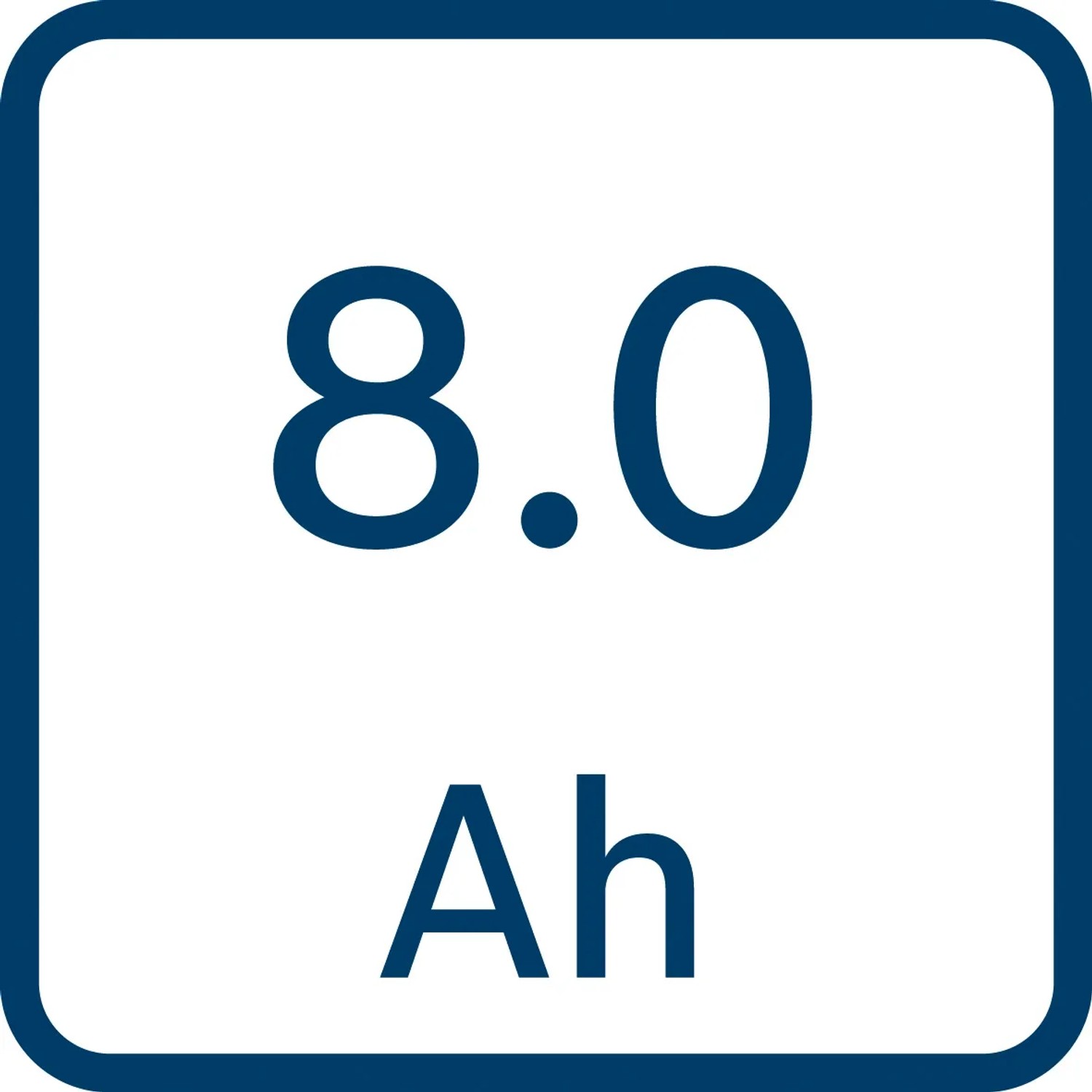 Bosch Professional Akkupack ProCore 18V 8Ah: Detailaufnahme der Akku-Kapazität.