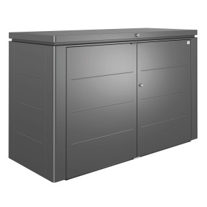 Biohort HighBoard 200 Gartenbox in Dunkelgrau-Metallic, Universalbox mit abschließbaren Türen.