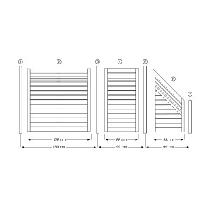 Sichtschutzzaun-Element Neo Douglasie 180/90 cm x 90 cm