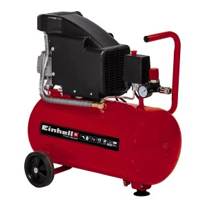 Einhell Kompressor TC-AC 190/24/8, 1500 W, rot, mit 24 l Tank und Manometer.
