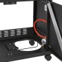 Detailaufnahme des Unterschranks vom Jamestown Kane 6 Gasgrill mit Gasanschluss und Rollen.