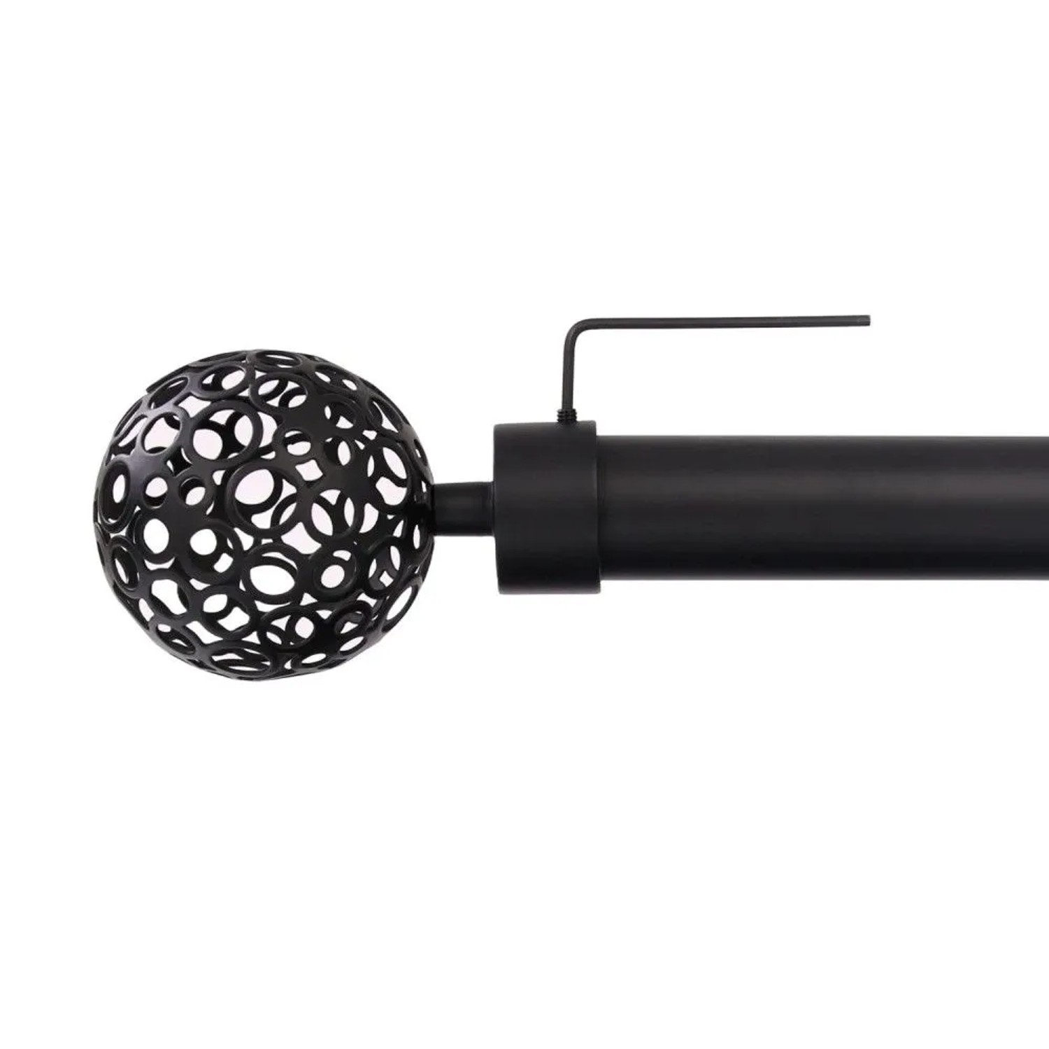 Deco-Raum Gardinenstange nach Maß 1-Lauf Kugel Ø 25mm Schwarz 240cm_7
