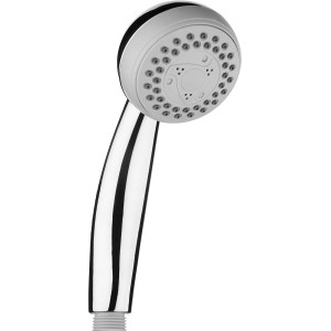 Verchromtes Wannebrause-Set, 2-teilig mit Handbrause und Schlauch. 3 Strahlarten, Antikalk-System.