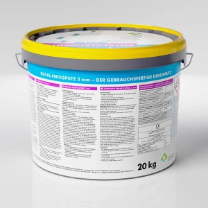 Eimer Knauf Royal Fertigputz Reibeputz, 2 mm Körnung, 20 kg. Gebrauchsfertiger Dekorputz für Innenräume.