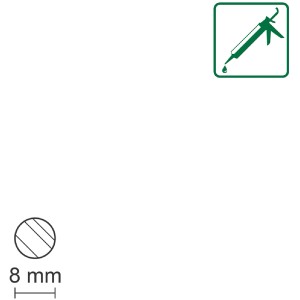 Detailaufnahme FN Neuhofer Rundstab Fichte/Kiefer, Ø 8mm, astrein, zur Verklebung.