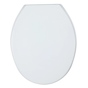 Weißer WC-Sitz Aurora aus Thermoplast, ovale Form, für Standard-WCs.