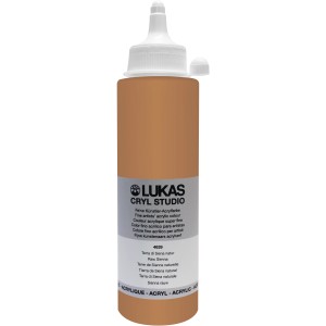 Lukas Cryl Studio Acrylfarbe Terra di Siena natur, 250ml Plastikflasche.