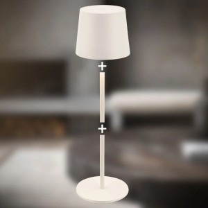 Brilo Akku-LED-Tischleuchte Bota Altweiß Ø 11 cm