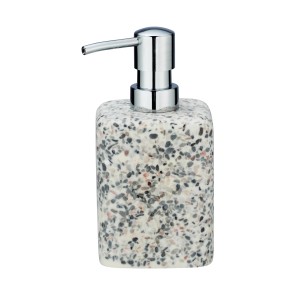 Wenko Seifenspender Terrazzo, mehrfarbig, 240ml. Flüssigseife Spender für Bad & Küche.