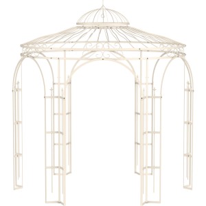 Eleo Pavillon Milano, pulverbeschichtet, weiß. Metallpavillon für Garten, Rankhilfe für Pflanzen.