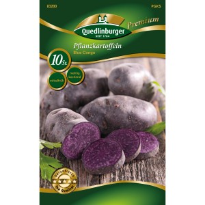 Quedlinburger Pflanzkartoffel Blue Congo, violette Kartoffeln, 10 Stück.