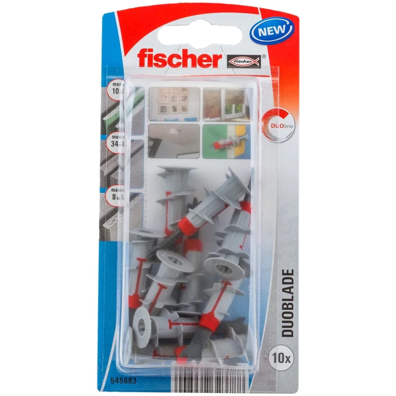 Fischer Duoblade Gipskartondübel, 10 Stück, für einfache Montage in Gipskarton- und Gipsfaserplatten.