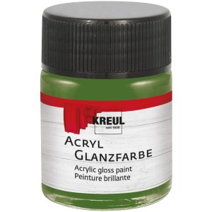 Kreul Acrylfarbe Glänzend Olivgrün, 50ml, für Bastelarbeiten.