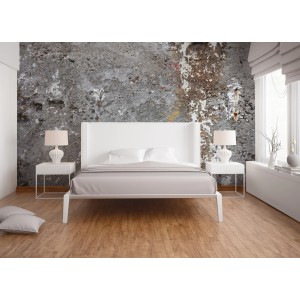 Fototapete Betonwand Industrial Vintage Grau Gelb 3,50 m x 2,55 m FSC®