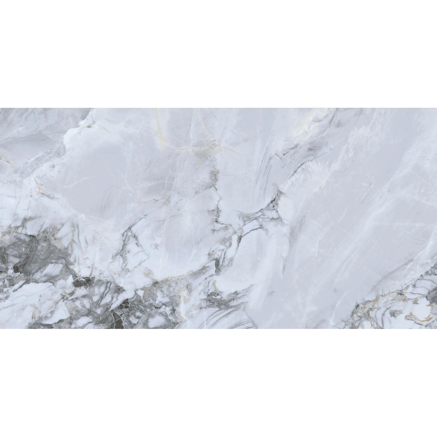 Graue Feinsteinzeug Bodenfliese Galaxy 60x120 cm, glasiert & poliert, mit edler Naturstein-Optik für Wand und Boden.