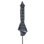Geschlossener, blau-grau gestreifter Doppler Marktschirm MyZone mit Knickfunktion.