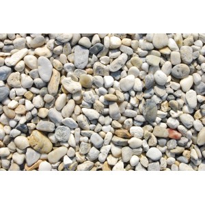 Scherf Quarzkies, weiß-bunt, 16-32 mm, 15 kg. Zierkies für Gartenwege und Dekoration.