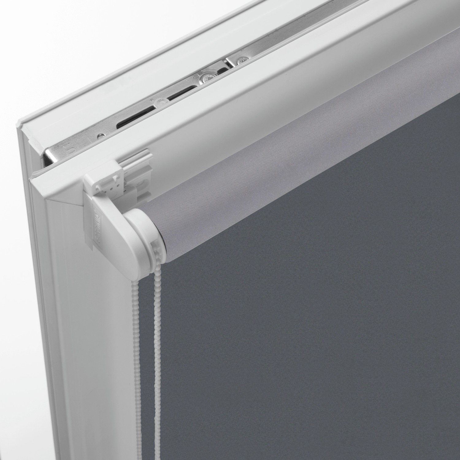 Gardinia EasyFix Thermo Rollo, 100x150 cm, Schiefergrau, mit Seitenzug und Klemmträger.