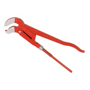 Rote LUX Eckrohrzange mit S-Maul, 38 mm (1 1/2") Comfort, für Sanitärarbeiten.