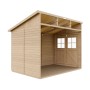 Timbela Anbau-Gartenhaus Holz M339+M339G 6 m² ohne Seitenwand mit Boden_5