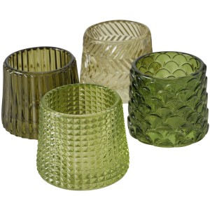 Boltze Teelichthalter Sabena 4-fach sortiert Grün