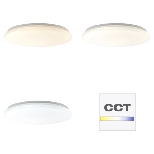 LED-Deckenleuchte Tribola, weiß, Ø 48,5 cm, mit CCT-Lichtsteuerung und verschiedenen Lichtfarben.