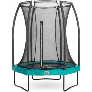 Grünes Salta Comfort Trampolin, ø 153 cm, mit Sicherheitsnetz für den Garten.