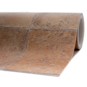 Andiamo PVC Bodenbelag Exist, Fliesenoptik in Beige-Braun, Meterware.