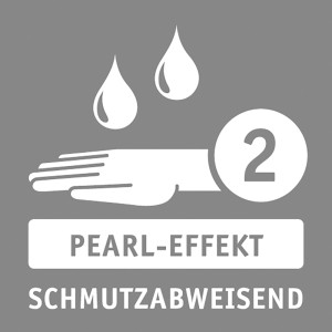 Symbol für Pearl-Effekt 2: Schmutzabweisende Oberfläche für Diephaus Pflastersteine.