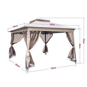 Jet-Line Pavillon Faltpavillon 335x335x270 cm Faltbar Pergola Kleopatra