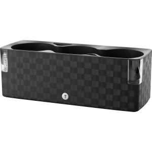 Anthrazitfarbener Kräutertopf für 3 Pflanzen mit Bewässerungssystem und Wasserstandsanzeige.