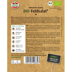 Sperli Bio Feldsalat Vit, Samenpackung für vitaminreiches Wintergemüse mit nussigem Geschmack.