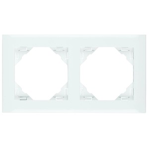 Logus Rahmen 2-fach, Abdeckrahmen aus Kunststoff in Weiß.