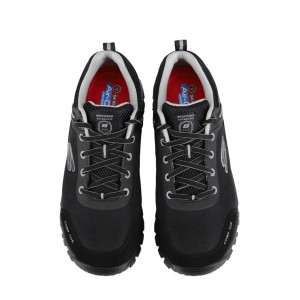 Schwarze Skechers Strigax Gatlon Herren Sicherheitsschuhe S3L, grau abgesetzt, mit Komposit-Schutzkappe.
