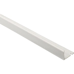 Weißes, mattes Winkelprofil aus PVC, 10 mm x 2,5 m, für Fliesenschienen.