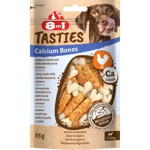 8in1 Hunde-Natursnack Hähnchen Tasties Calcium Bones, leckerer Snack für Hunde mit Hähnchen und Kalzium.