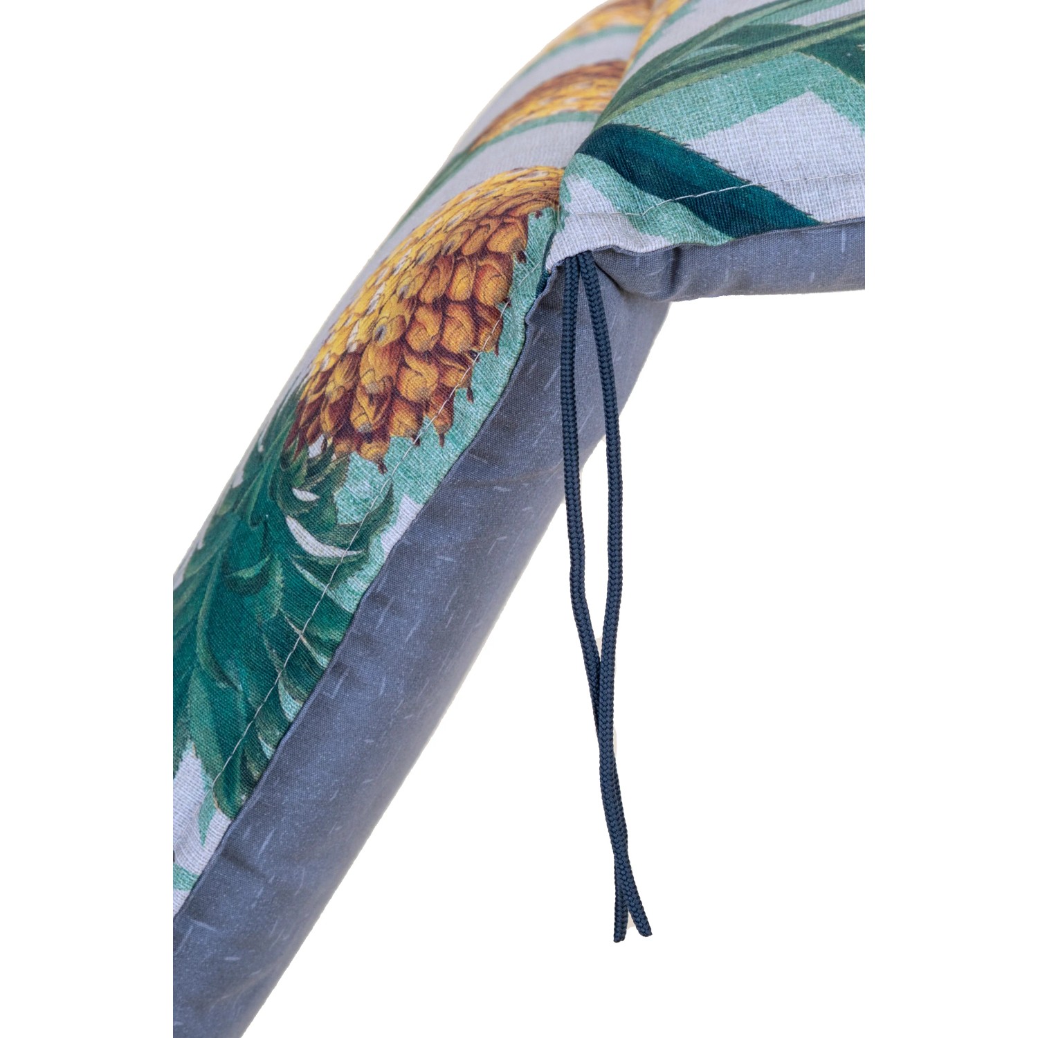 Detailaufnahme: Beo Sitzauflage Niedriglehner Treffelstein mit Ananas-Motiv, Teil eines 6er-Sets.
