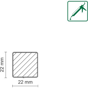 Eckenstab Sockelleiste, MDF weiß foliert, 22x22x122mm, 2 Stück, für Innenecken, Außenecken oder als Endstück.