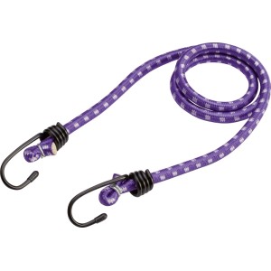 Gummiexpander mit Haken, 100cm, lila. Gepäckgurt für sicheren Transport.