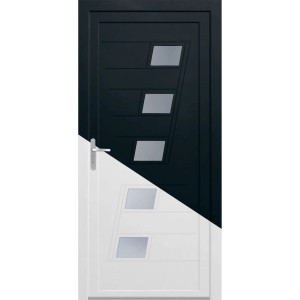 Kunsstoff-Haustür K043 innen weiß/aussen anthrazit 110 x 210 cm DIN L