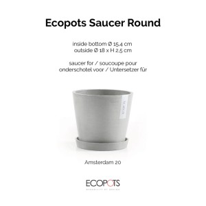 Ecopots Untersetzer Amsterdam Weißgrau 18 cm x 2,5 cm