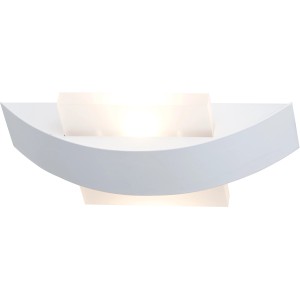 Weiße LED-Wandleuchte Solution von Brilliant, 26 cm, für Innenräume mit Lichtauslass nach oben und unten.