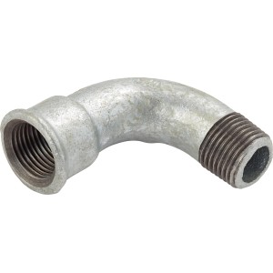 90-Grad-Fitting aus Temperguss, 18,6/21 mm, für verzinkte Rohre.