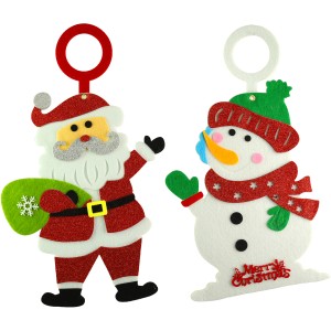 Weihnachtlicher Dekoanhänger Santa und Schneemann in 2 Ausführungen Bunt 35 cm