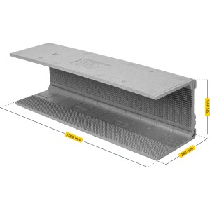 Schellenberg Rollladenkasten-Dämmung, 3-teilig, 100x28,5x28cm, zur Isolierung und Schallreduzierung.
