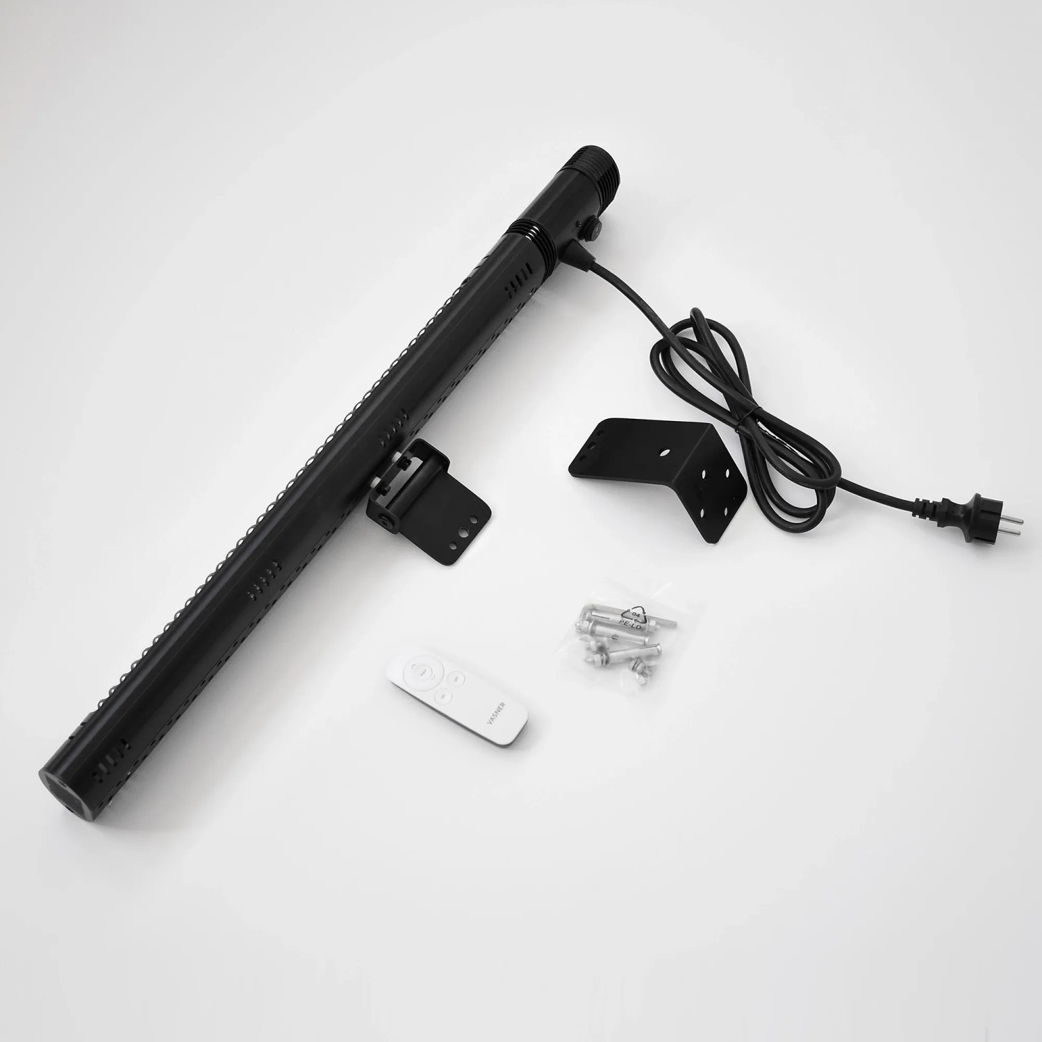 VASNER SlimLine X20 Infrarot-Heizstrahler, 2000W, schwarz, mit Zubehör und Fernbedienung.