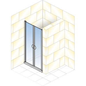 Schulte ExpressPlus Pendeltür Sunny, 180x75cm, Alu Natur, für Nische, Duschtür