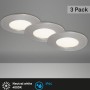 Briloner LED-Einbauleuchten 3er-Set, Nickel matt, neutralweißes Licht. Ideal für Bad & Wohnraum.