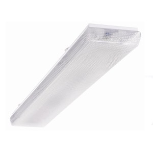 T8 Anbauleuchte mit prismatischer Abdeckung, 2 x 36 W, 127 cm Länge. Deckenleuchte für Innenräume.