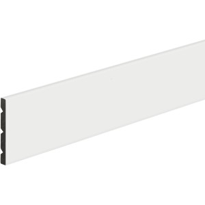 Weiße FN Neuhofer Fliesenleiste KU068 aus PVC, 7,6x67,6x2400 mm, wasserfest und einfach zu montieren.